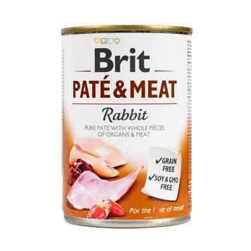 Вологий корм для собак Brit Pat&eacute; & Meat з кроликом, 400 г 100076/0311 фото