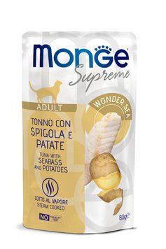 MONGE CAT Supreme Adult тунeць з сібасом та картоплею 80 г 70006798 фото