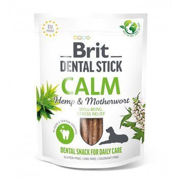 Ласощі Brit Dental Stick Calm для дорослих собак з коноплею та пустирником заспокійливі 7 шт 251 г 112105 фото