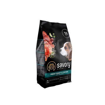 Сухой корм Savory для щенков со свежим мясом индейки и курицей, 3 кг 30297 фото