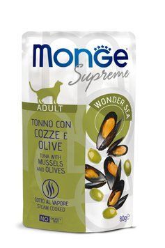 MONGE CAT Supreme Adult тунeць з мідіями та оливками 80 г 70006804 фото