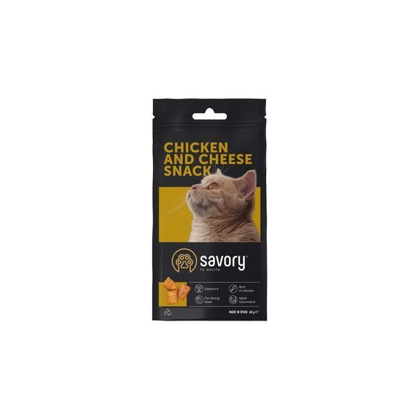 Хрумкі ласощі Savory Cats Snacks Pillows Gourmand with Chicken and Cheese для дорослих вибагливих котів подушечки з куркою 31461 фото