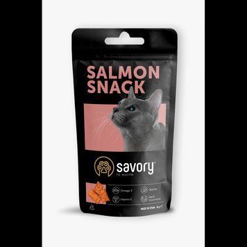 Хрустящие лакомства Savory Cats Snacks Pillows Gourmand with Salmon для взрослых привередливых кошек подушечки с лососем 60 г 31454 фото