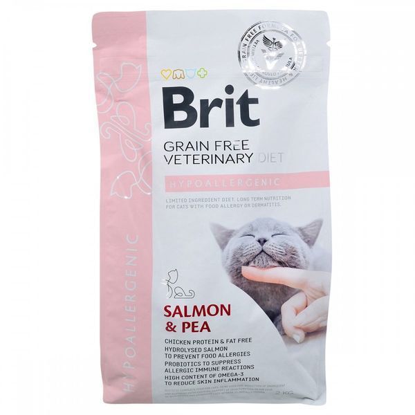 Brit GF Veterinary Diets Cat Hypoallergecnic 2 кг 170960/528370 фото