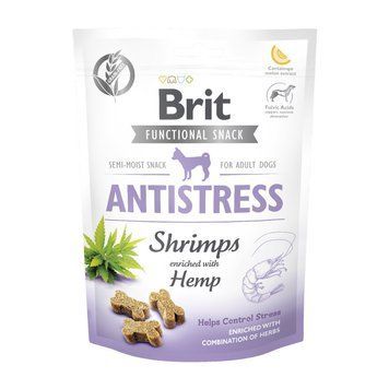 Лакомства Brit Care Functional Snack Antistress Shrimps д/собак напиввологи д/заспокоення креветки 150 г 111422 фото