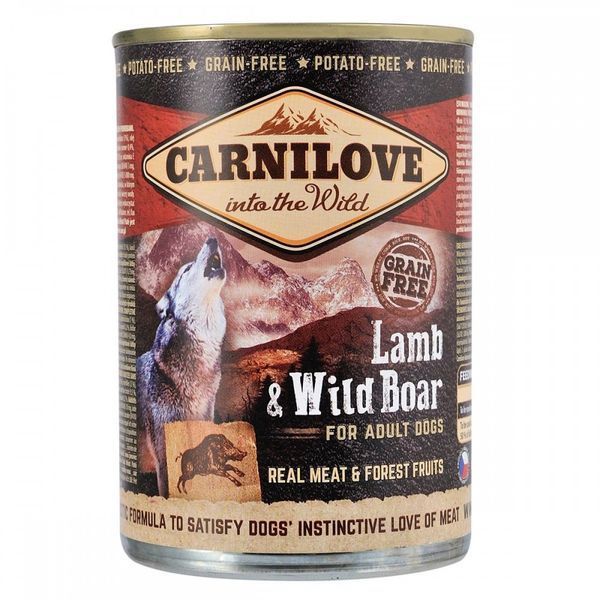 Вологий корм для собак Carnilove Lamb & Wild Boar 400 г (ягня та кабан) 100131/529315 фото