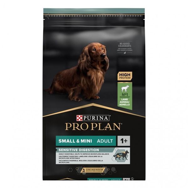 Сухий корм PRO PLAN Small&Mini Adult 1+ Sensitive Digestion для дорослих собак дрібних порід з чутливим травленням з ягням 7 кг 12392234 фото