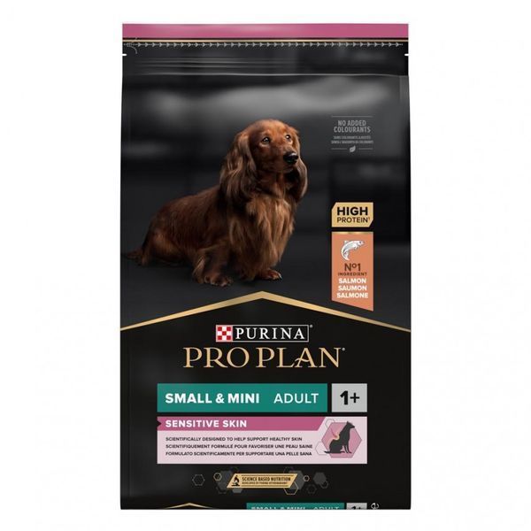 Сухий корм PRO PLAN Small&Mini Adult 1+ Sensitive Skin для дорослих собак дрібних порід з чутливою шкірою з лососем 7 кг 12392233 фото