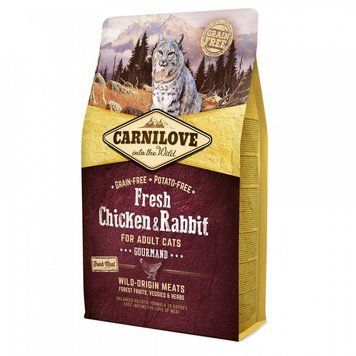 Сухой корм для взрослых кошек Carnilove Fresh Chicken & Rabbit 2 кг (курица и кролик) 170874/7397 фото