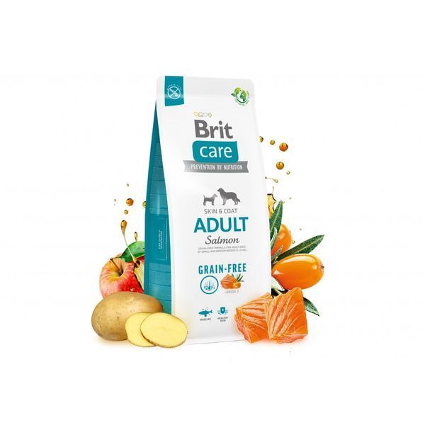 Корм сухий Brit Care Dog Grain-free Adult для дорослих собак малих і середніх порід беззерновий з лососем 12 кг 172198 фото