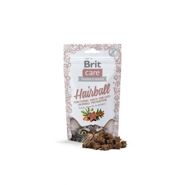 Функціональні ласощі Brit Care Hairball з качкою для котів, 50 г 111265/1395 фото