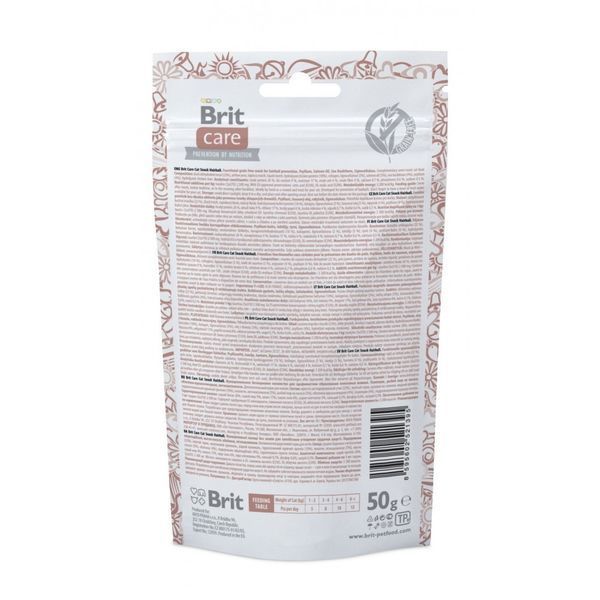 Функціональні ласощі Brit Care Hairball з качкою для котів, 50 г 111265/1395 фото