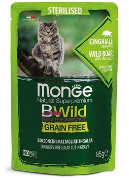 Monge BWild Grain free WET Sterilised м'ясо дикого кабана з овочами 85 г 70012805 фото
