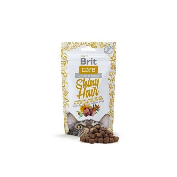 Функціональні ласощі Brit Care Shiny Hair з лососем для котів, 50 г 111264/1388 фото