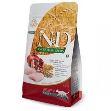 Низькозерновий сухий корм Farmina LOW GRAIN для дорослих кішок (курка/гранат), 5 кг 156 435 фото