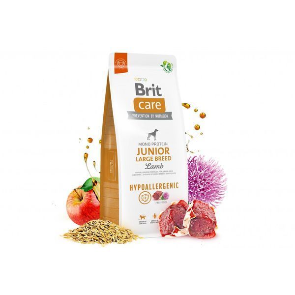 Сухий корм для молодих собак великих порід Brit Care Dog Hypoallergenic Junior Large Breed гіпоалергенний з ягням, 12 кг 172219 фото