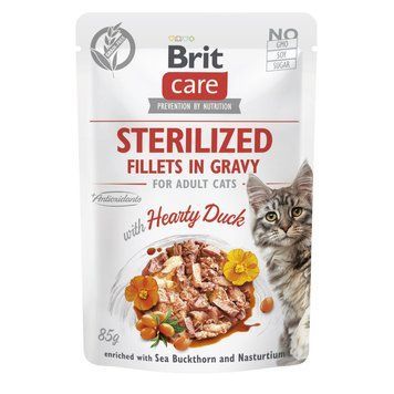 Вологий корм Brit Care Fillets in Gravy Hearty Duck Sterilized д/стерилізованих котів філе в соусі з качкою 85 г 101043 фото