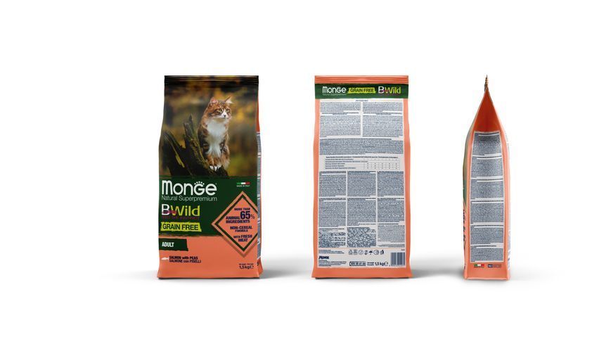 Сухой корм Monge Cat Bwild Grain Free лосось 10 кг 70005203 фото