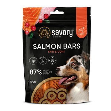 Джерки Savory Bars With Salmon батончики для собак з лососем 100 г 21106 фото