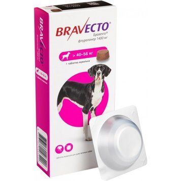 Жувальна пігулка Bravecto (Бравекто) від бліх і кліщів для собак 40 - 56 кг 146530 фото