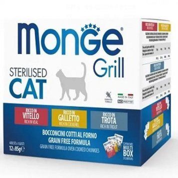 Monge Cat GRILL MIX Sterilised півник/форель/телятина 12*85 г 70017527 фото
