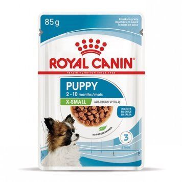 Сухой корм ROYAL CANIN PUPPY X-SMALL (кусочки в соусе) 85 гр 1593001 фото