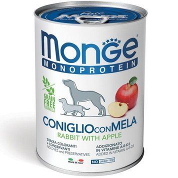 Monge Dog FRUIT MONOPROTEIN кролик з яблоками 400 г 70014328 фото