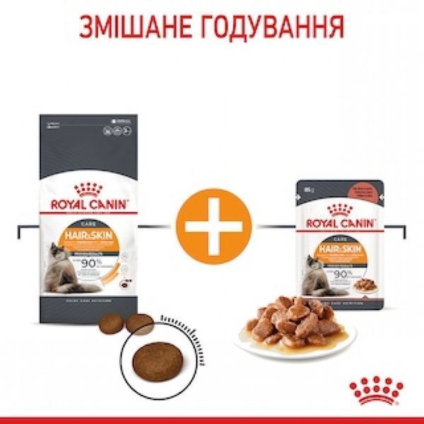 Вологий корм ROYAL CANIN HAIR & SKIN CARE (шматочки в соусі) 85 г 40710010 фото