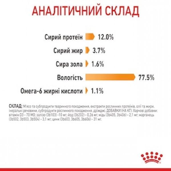 Вологий корм ROYAL CANIN HAIR & SKIN CARE (шматочки в соусі) 85 г 40710010 фото