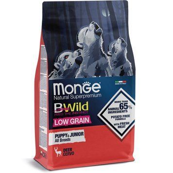Monge BWild Low Grain Puppy & Junior оленина Сухой корм Monge Dog Bwild Low Grain Puppy & Junior оленина 70011853 фото