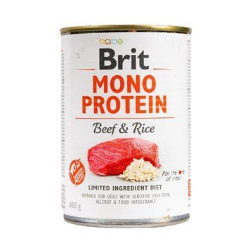Влажный корм для собак Brit Mono Protein Beef & Rice с говядиной и рисом, 400 г 100054/9735 фото