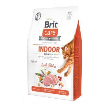 Сухий корм для котів, які постійно перебувають у приміщенні Brit Care Cat GF Indoor Anti-stress, 2 кг 171302 фото