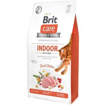Сухий корм для котів, які постійно перебувають у приміщенні Brit Care Cat GF Indoor Anti-stress, 7 кг 171301 фото