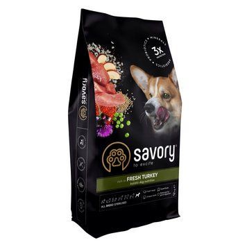 Сухой корм Savory All Breed Sterilised rich in Fresh Turkey со свежим мясом индейки для стерилизованных собак , 12 кг 31515 фото