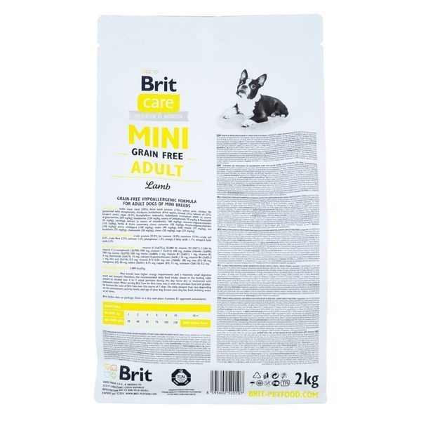 Сухий корм для дорослих собак мініатюрних порід Brit Care GF Mini Adult Lamb, 2 кг 170770 фото