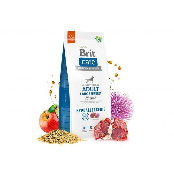 Сухий корм для собак великих порід Brit Care Dog Hypoallergenic Adult Large Breed гіпоалергенний з ягням, 3 кг 172221 фото