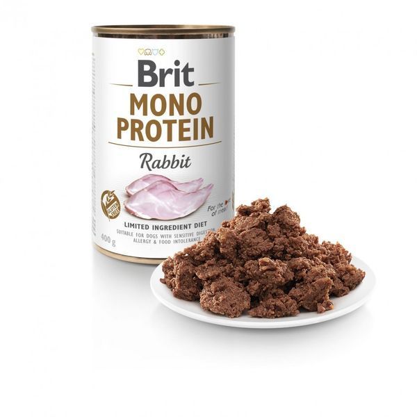 Вологий корм для собак Brit Mono Protein Rabbit з кроликом, 400 г 100061/9797 фото