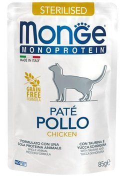 Monge MONOPROTEIN Sterilised 100% курка 85 г 70013710 фото