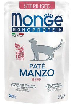 Monge MONOPROTEIN Sterilised 100% яловичина 85 г 70013741 фото