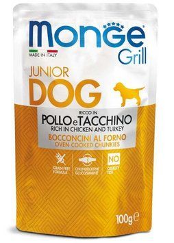Monge Dog GRILL Puppy & Junior курица с индейкой 100 г 70013178 фото