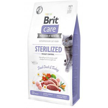Корм сухий Brit Care Cat Grain Free Sterilized Weight Control для стерилізованих котів з надмірною вагою з качкою та індичко 171293/0785 фото