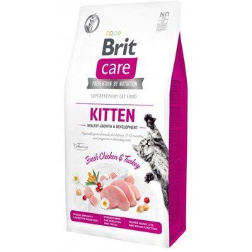 Сухий корм для кошенят Brit Care Cat GF Kitten HGrowth & Developmen, здорове зростання та розвиток, 7 кг 171277 фото
