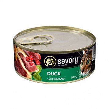 Влажный корм для котов Savory с уткой, 100 г 30600 фото