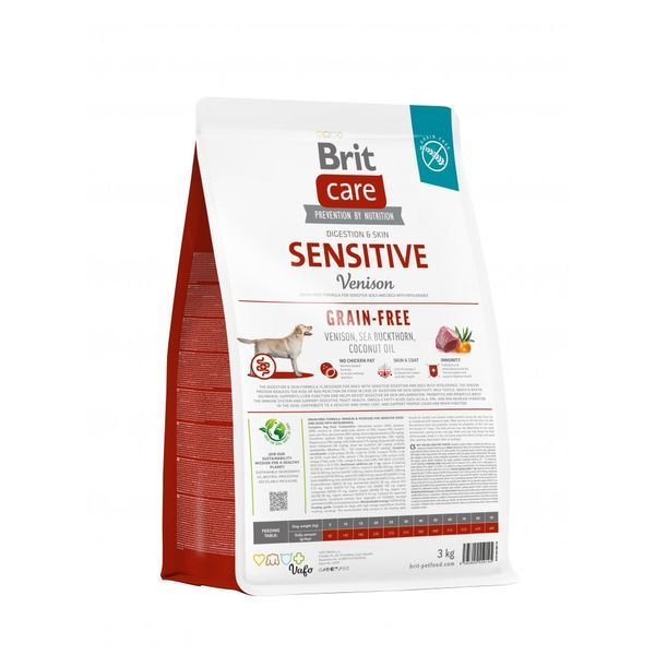 Корм сухий Brit Care Dog Grain-free Sensitive для собак з чутливим травленням та харчовою непереносимістю беззерновий з олениною 172209 фото