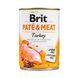Вологий корм для собак Brit Pat&eacute; & Meat з індичкою, 400 г 100074/0298 фото 1
