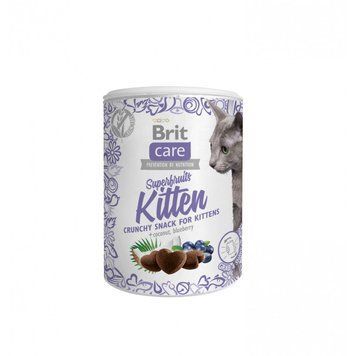 Лакомство Brit Care Superfruits Kitten д/котят от 6 недель с курицей кокосом и черникой 100 г 111268 фото