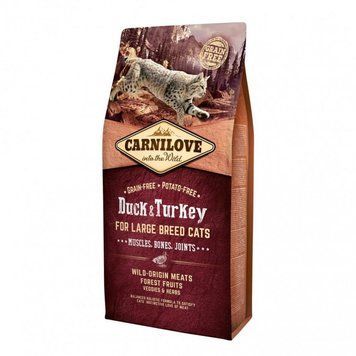 Сухой корм для кошек крупных пород Carnilove Cat Duck & Turkey Large Breed 6 кг (утка и индейка) 170207/2751 фото