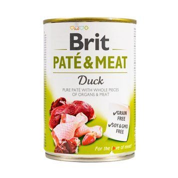 Вологий корм для собак Brit Pat&eacute; & Meat з качкою, 400 г 100075/0304 фото