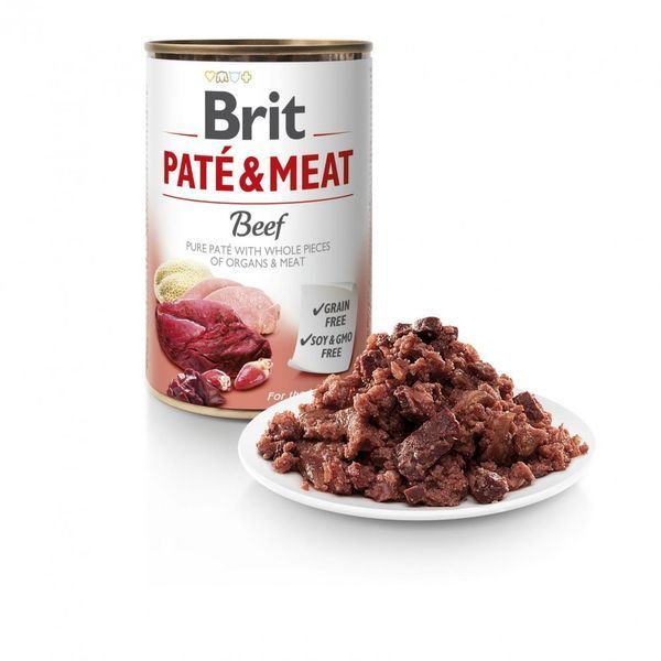 Вологий корм для собак Brit Pate & Meat з яловичиною та індичкою, 400 г 100072/0274 фото