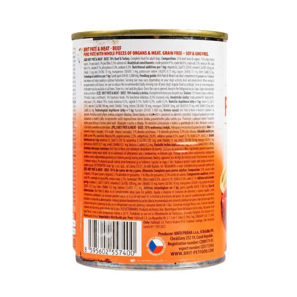 Вологий корм для собак Brit Pate & Meat з яловичиною та індичкою, 400 г 100072/0274 фото